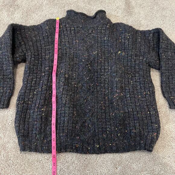 Patrick Malin Donegal Ireland Women's Grey Turtleneck Hand Loomed Ireland Size L - Picture 6 of 7